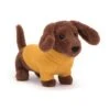 Jellycat Sweater Sausage Dog Yellow 14 X 7 Cm